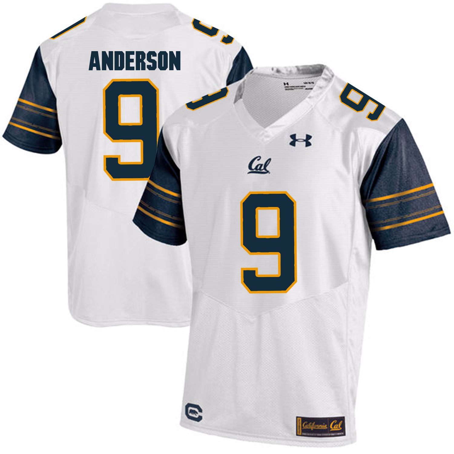 Men California Golden Bears 9 C.J. Anderson White Customized NCAA Jerseys1